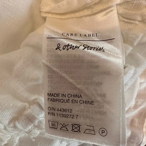 Los Angeles Atelier & other stories | white | linen | delicate | vneck | shirt - Picture 11 of 13